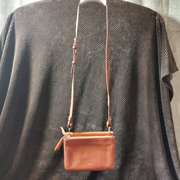 Alegra Camel/Gold Double Sided Lizard Crossbody #237 - Picture 3 of 15